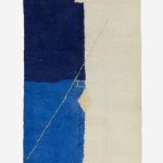 Blue and Ivory Fringe Rug